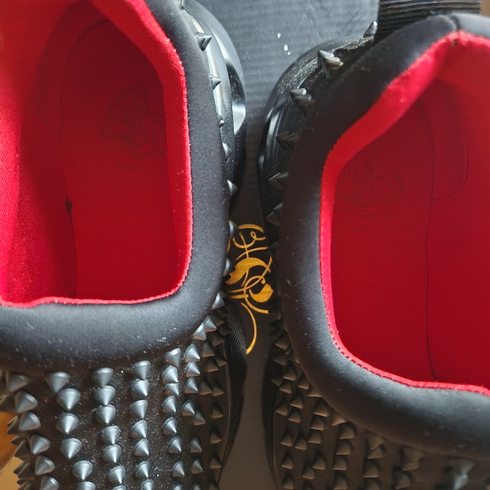 Black and Red Spiked Women's Sneakers